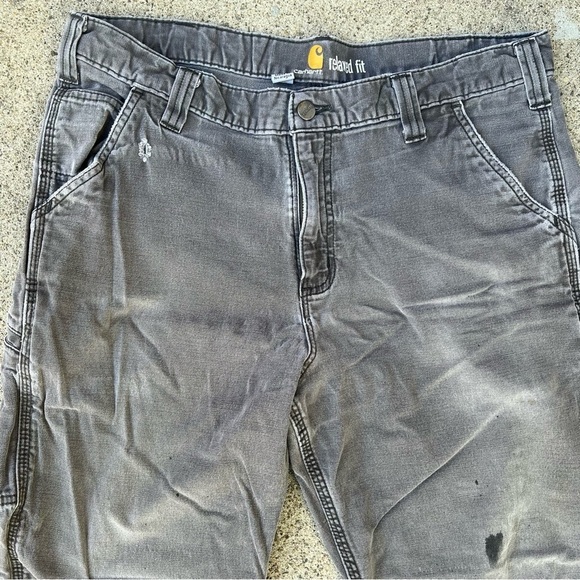 Carhartt Distressed Work Pants Relaxed Fit Rugged Flex 102291 36x30 Faded Worn - Picture 3 of 10